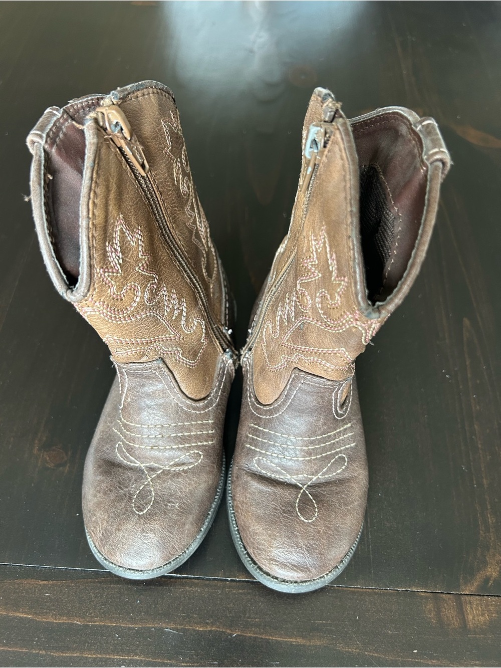 Target Kids Brown Zip-Up Western Boots